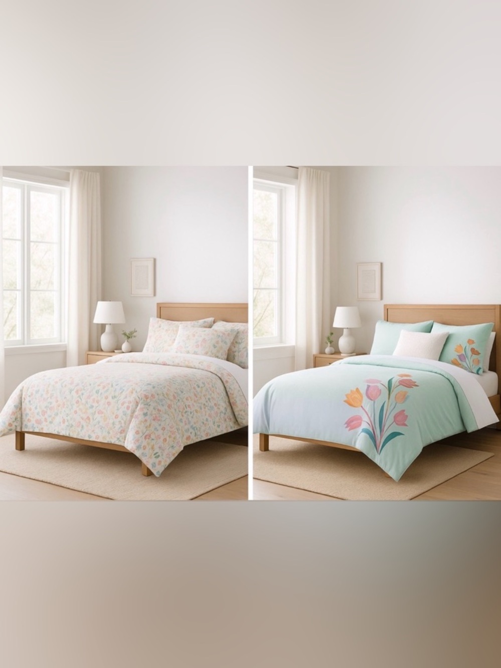 Cynthia Rowley Swell Reversible Floral Duvet Cover Full Queen 100% Cotton